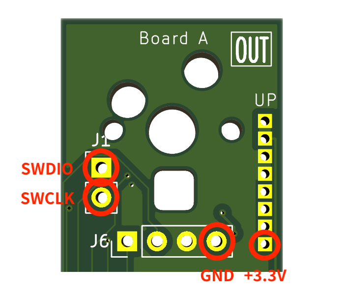 Required SWD and power pins